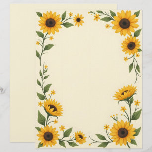 Sunflower Love Custom Letterhead