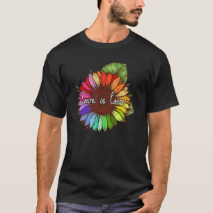 Sunflower Love Is Love Lgbt Gay Lesbian Pride Mont T-Shirt