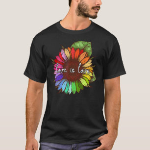 Sunflower Love Is Love Lgbt Gay Lesbian Pride Mont T-Shirt