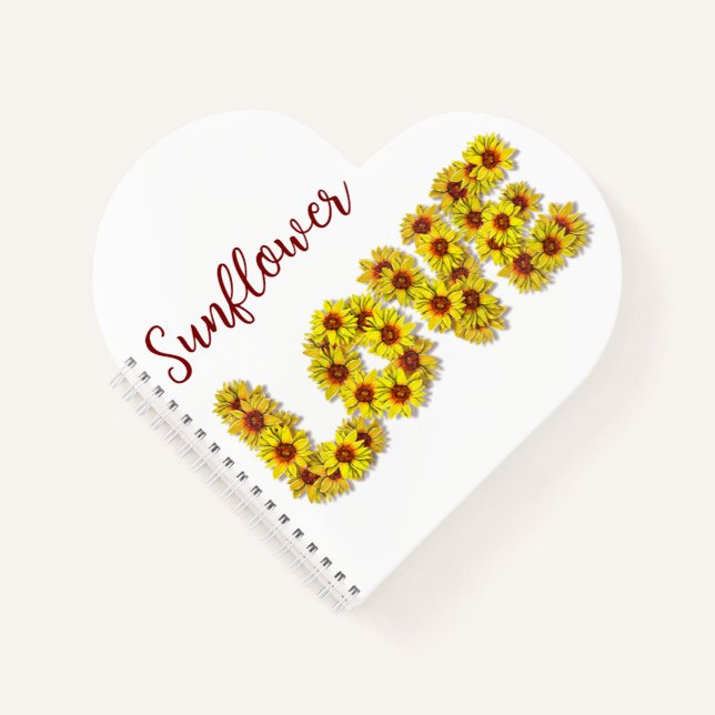 Sunflower Love Spiral Notebook (Front)