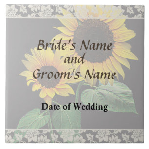 Sunflower Love Wedding Products Ceramic Tile