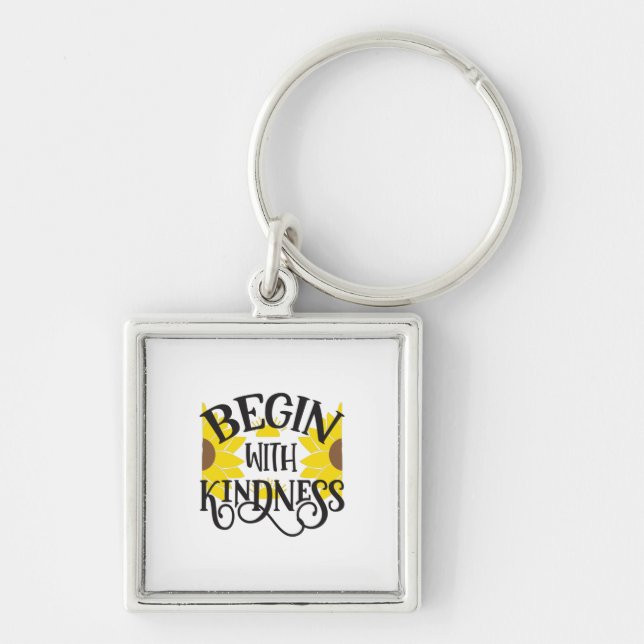 Sunflower Lover | Begin With Kindness Key Ring (Front)