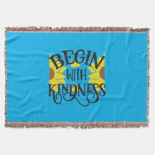 Sunflower Lover | Begin With Kindness Throw Blanket (Front)