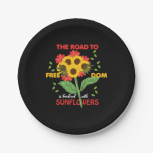 Sunflower Lover The Road To Freedom With Sunflower Paper Plate