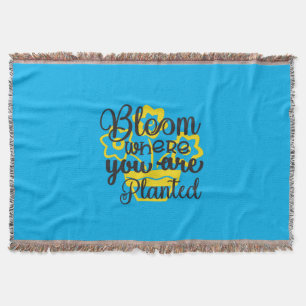Sunflower Lover Where You Are Planted Throw Blanket