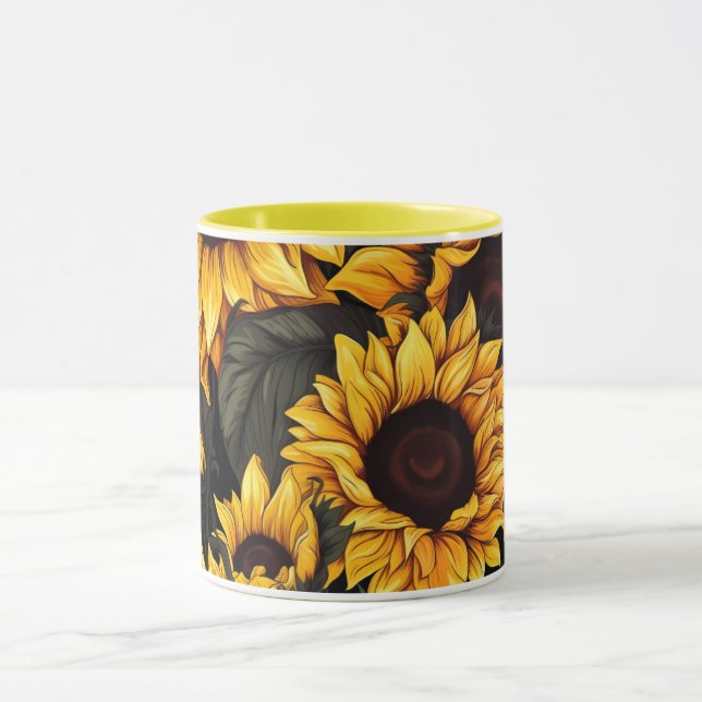 Sunflower Lovers, Bright Kitchen Decor Drinkware  Mug (Center)