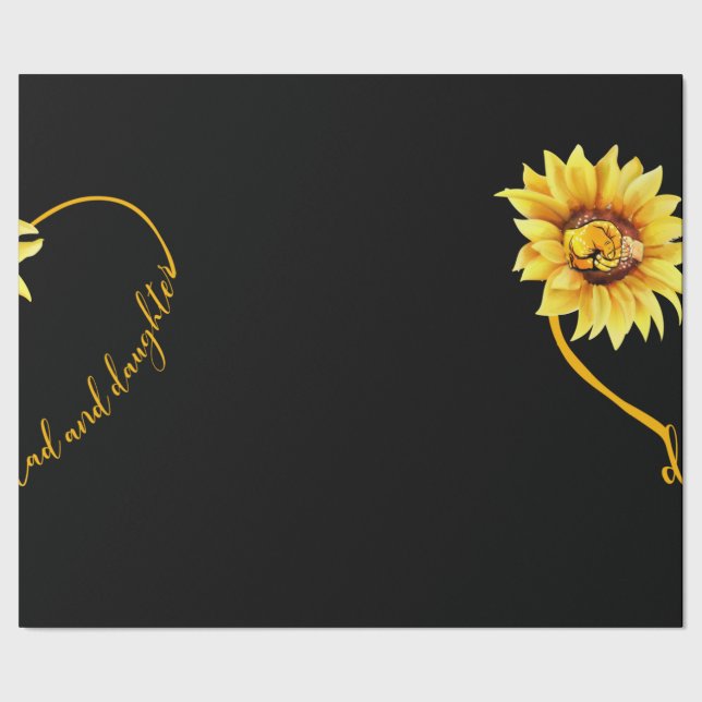 Sunflower Lovers | Love Dad And Daughter Wrapping Paper (Seam)