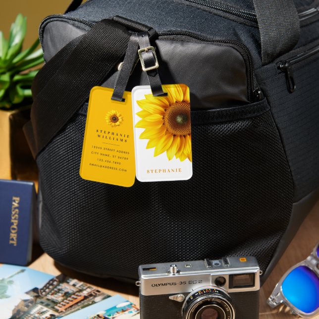 Sunflower Luggage Tag (Front & Back)