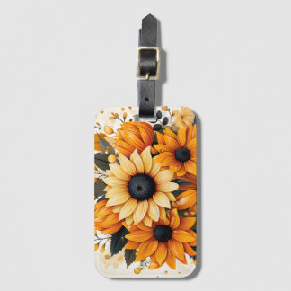 Sunflower luggage tag