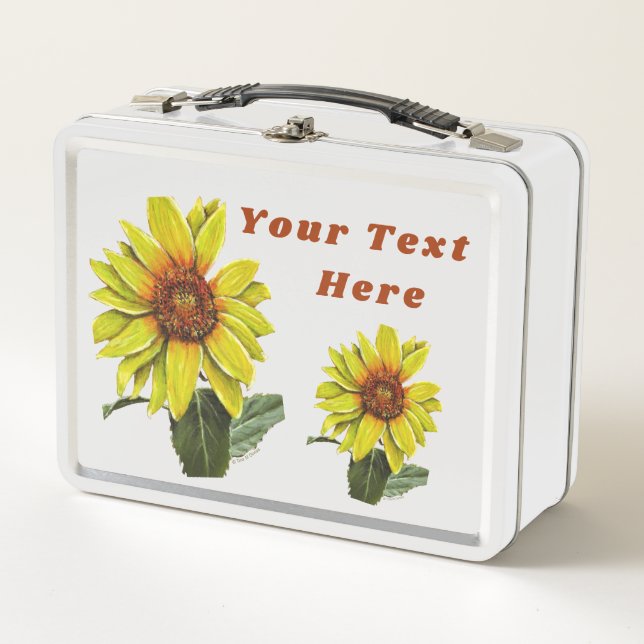 Sunflower Lunch Box - Optional Personalisation (Front)