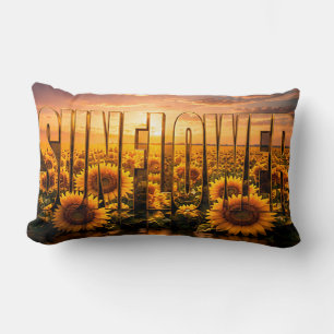 Sunflower Luxury Botanical Floral Decor Lumbar Cushion