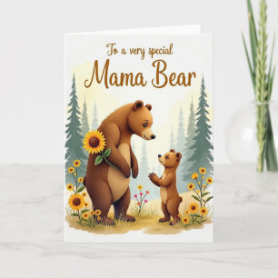 Sunflower Mama Bear Love Card