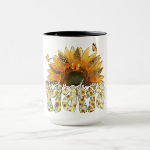 Sunflower MAMA Lettering with Butterflies  Mug