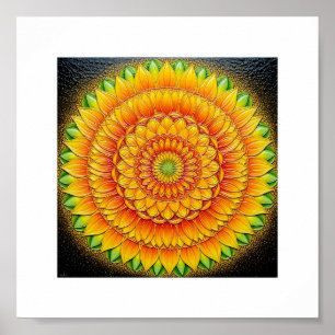 "Sunflower Mandala of Light – Sacred Geometry Art" Poster