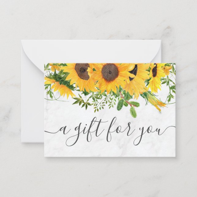 Sunflower Marble Small Business Gift Certificate Card (Front)