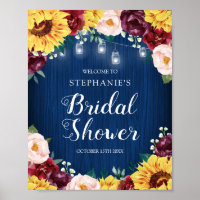 Sunflower Mason Jar Lights Bridal Shower