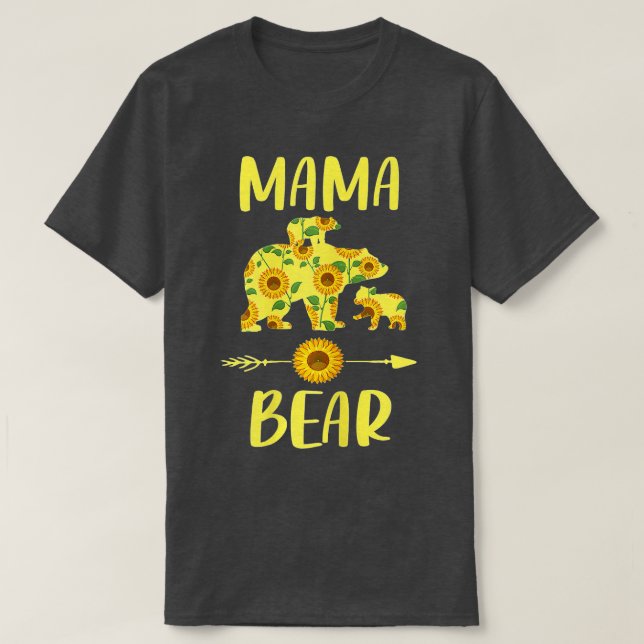 Sunflower Matching Family Outfits Funny Mama Bear  T-Shirt (Design Front)