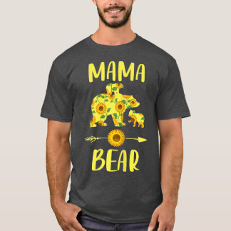Sunflower Matching Family Outfits Funny Mama Bear  T-Shirt