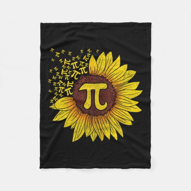 Sunflower Math Nerd Teacher Shirt  Fleece Blanket (Front)