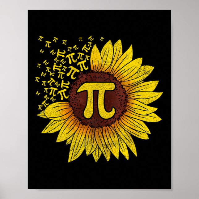 Sunflower Math Nerd Teacher Shirt  Poster (Front)