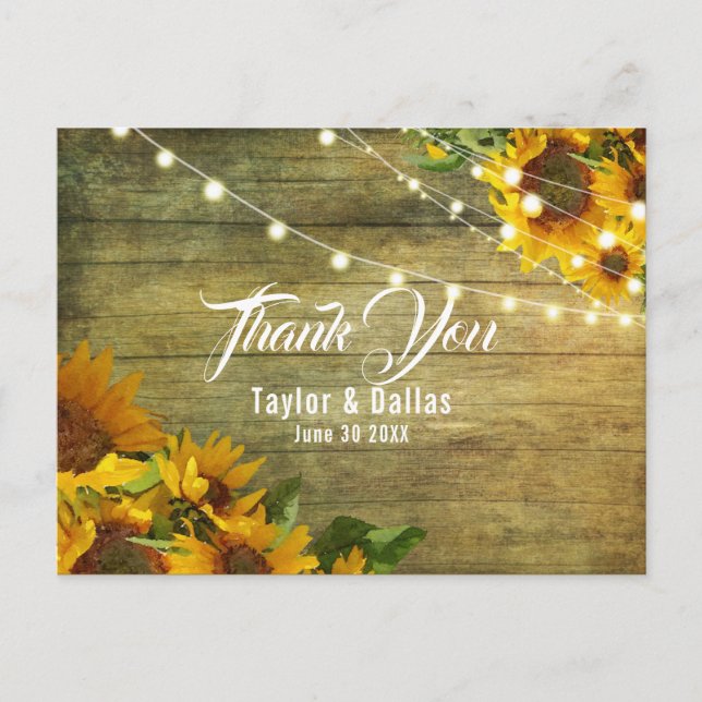 Sunflower Meadow | Rustic Floral Design Postcard (Front)