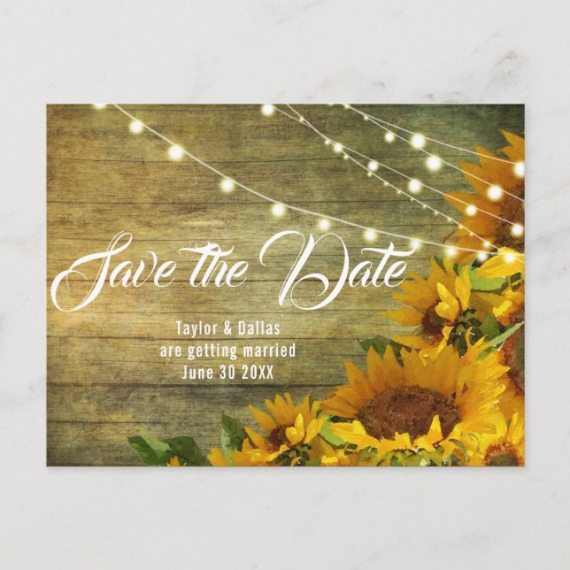 Sunflower Meadow | Rustic Floral Design Postcard (Front)