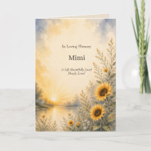 Sunflower Memorial QR Code Funeral Thank You Card