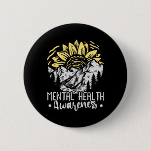 Sunflower Mental Health Awareness Month 2021 6 Cm Round Badge