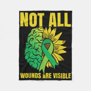 Sunflower Mental Health Awareness Month  Fleece Blanket