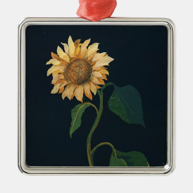 Sunflower Metal Ornament (Front)