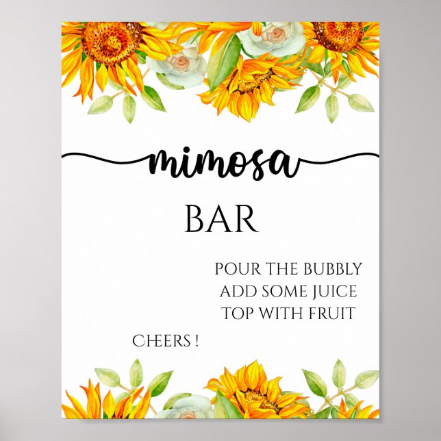Sunflower mimosa bar bridal shower sign (Front)