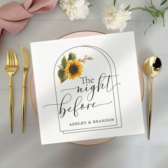 Sunflower Minimal Script The Night Before Napkins (Creator Uploaded)