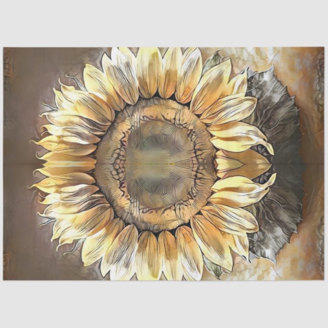 Sunflower Mirror Modern Art Collection Tissue Paper (Front)