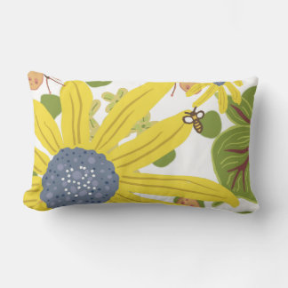Sunflower mixed arrangement lumbar cushion