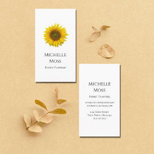 Sunflower Modern Floral Event Planner Business Card