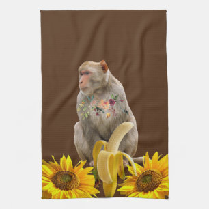 Sunflower Monkey Kitchen Towel