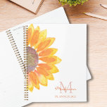 Sunflower Monogram 2025 Planner<br><div class="desc">This floral planner is decorated with a yellow watercolor sunflower and monogram in stylish typography.
It is easily customisable and a great gift for a sunflower lover.
Original Watercolor © Michele Davies.</div>