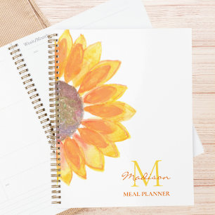Sunflower Monogram Meal Planner