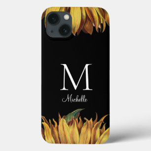 Sunflower Monogram Name  iPhone 13 Case