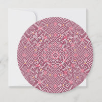 Sunflower Mosaic Round Invitation in Cranberry Red
