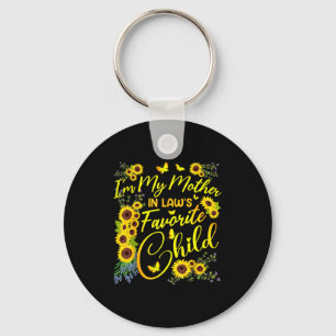 Sunflower Mother In Law Favorite Child Funny Brigh Key Ring