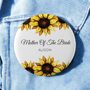 Sunflower Mother of The Bride Floral Button