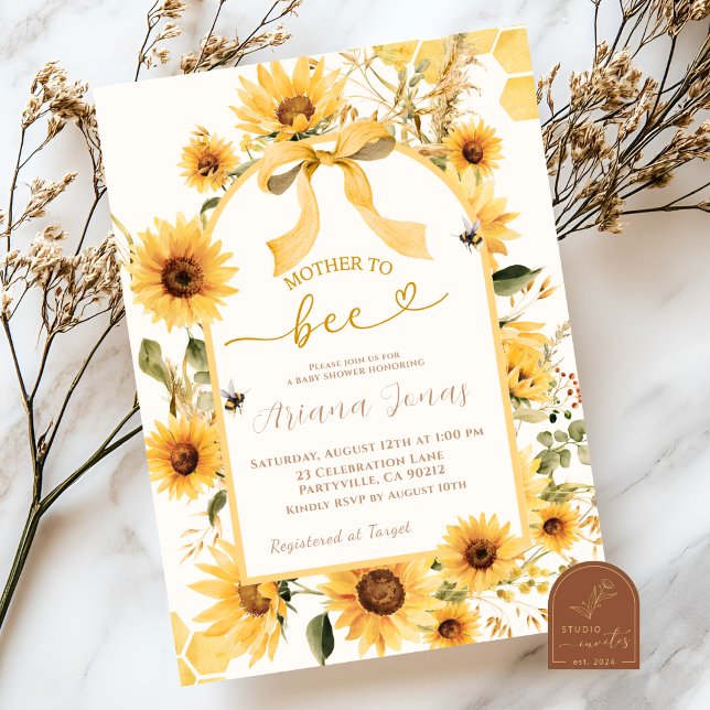 Sunflower Mother to Bee Baby Shower Invitation (Creator Uploaded)
