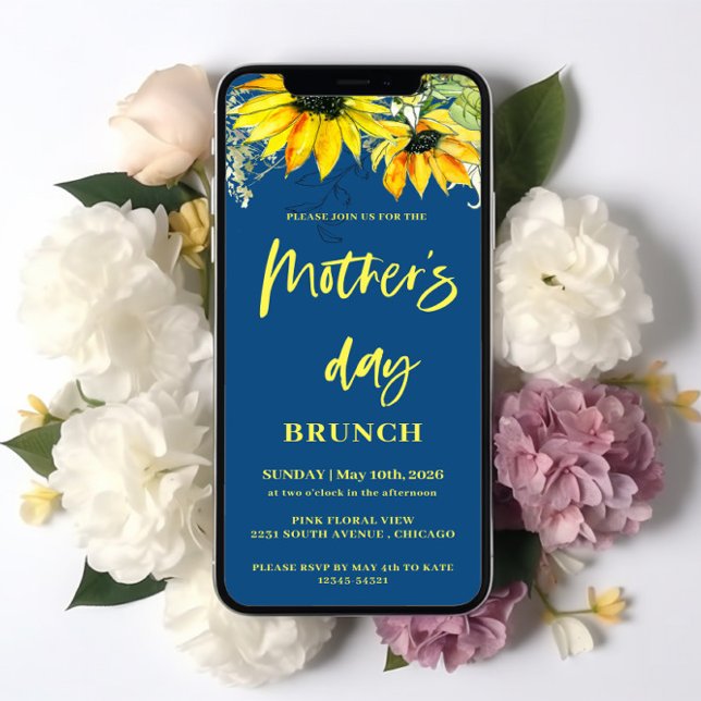 Sunflower Mother's day Brunch Digital Invitation (Creator Uploaded)