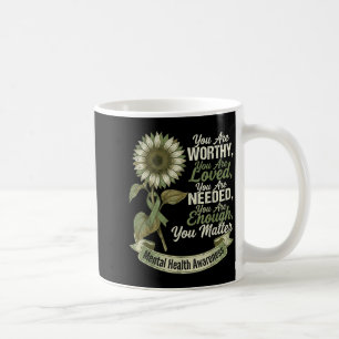Sunflower motivational mental health awareness men coffee mug
