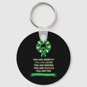 Sunflower motivational mental health awareness men key ring