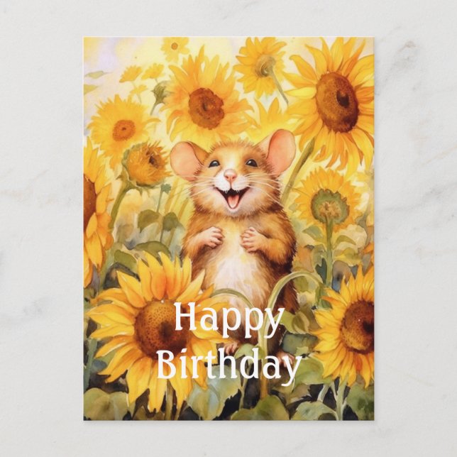 Sunflower mouse Garden 14 of 17  Postcard (Front)