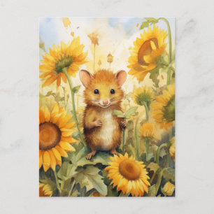 Sunflower mouse Garden 17 of 17  Postcard