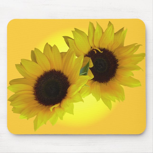 Sunflower Mouse Pad Beautiful Yellow Flower Gifts (Front)