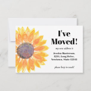 Sunflower Moving Announcement Card